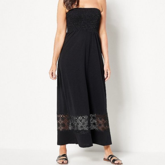 Belle by Kim Gravel Other - Belle Beach by Kim Gravel Smocked Cover-Up Maxi Dress  10863